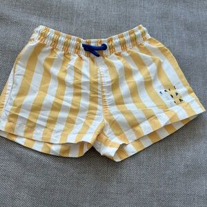 Zara yellow striped swim trunks size 6-12 months